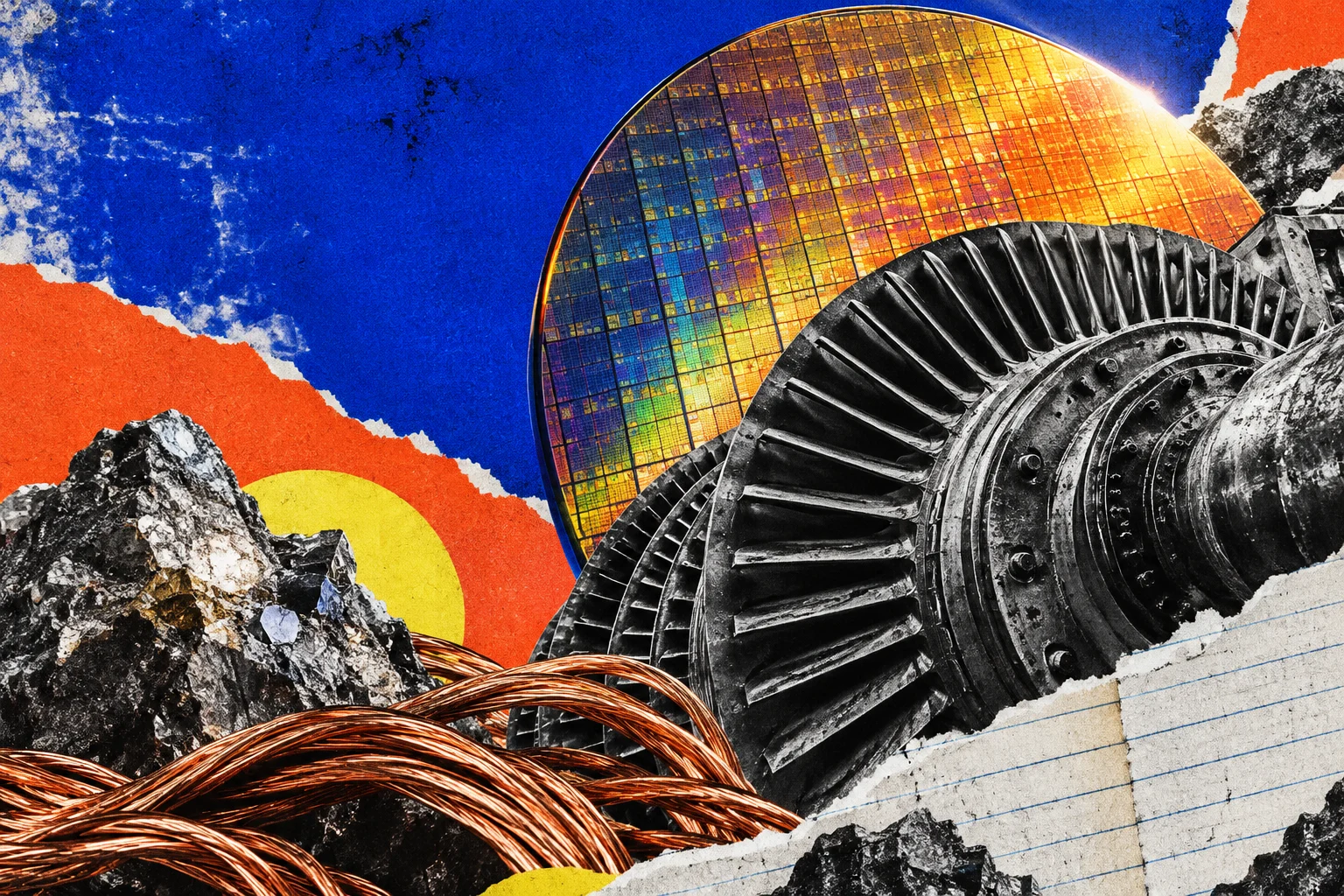 Arte conceptual de industria, minerales y aprendizaje